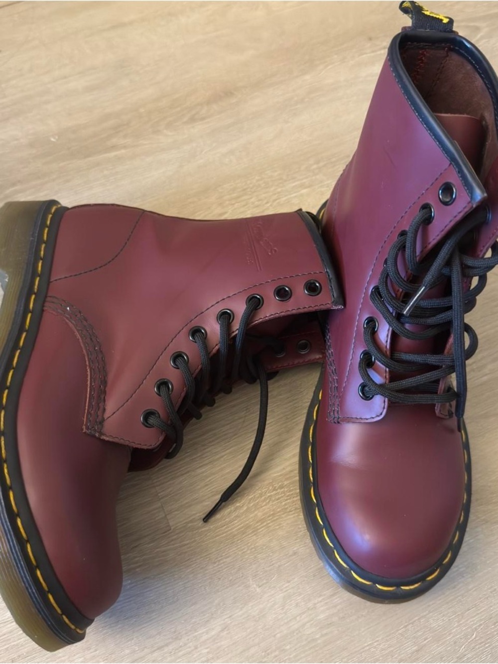 Dr. Martens Burgundy Leather 8-Eye Boots